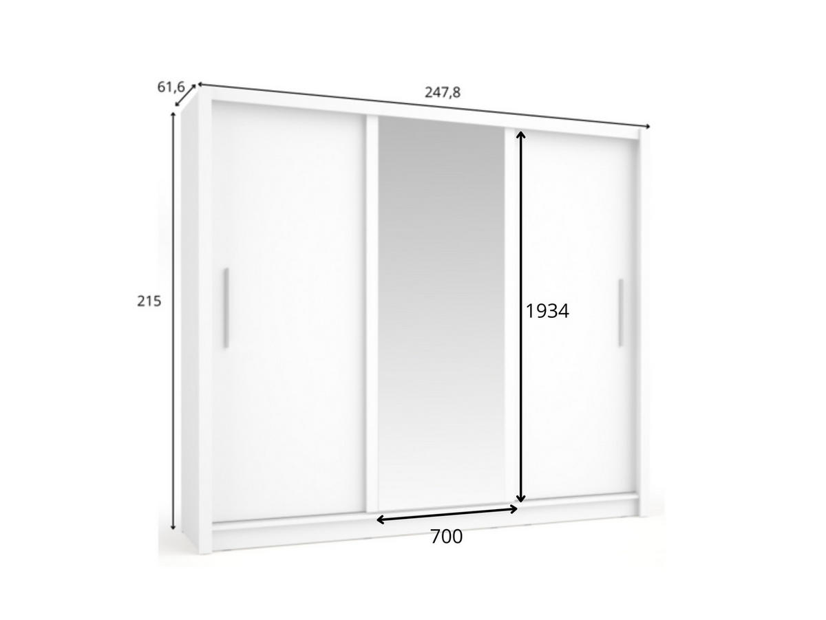 KLEIDERSCHRANK Graphit 248/22/62 - Graphitfarben, Holzwerkstoff (248/22/62cm) - RAUMHIRSCH FURNITURE