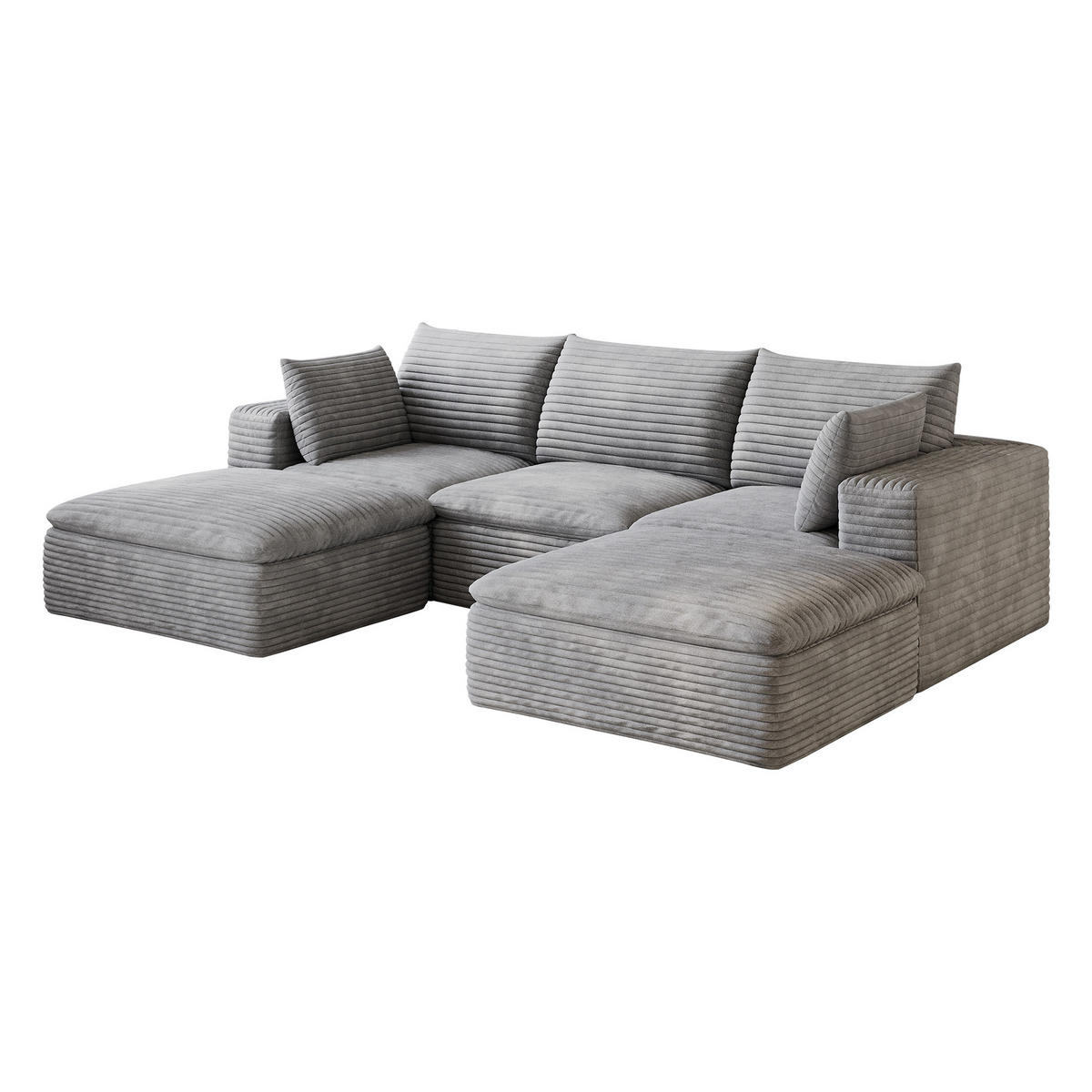 WOHNLANDSCHAFT DE-34773 3-Sitzer mit abnehmbare Polsterung Grau - Grau, Textil (160/60/260cm) - ComfortXL