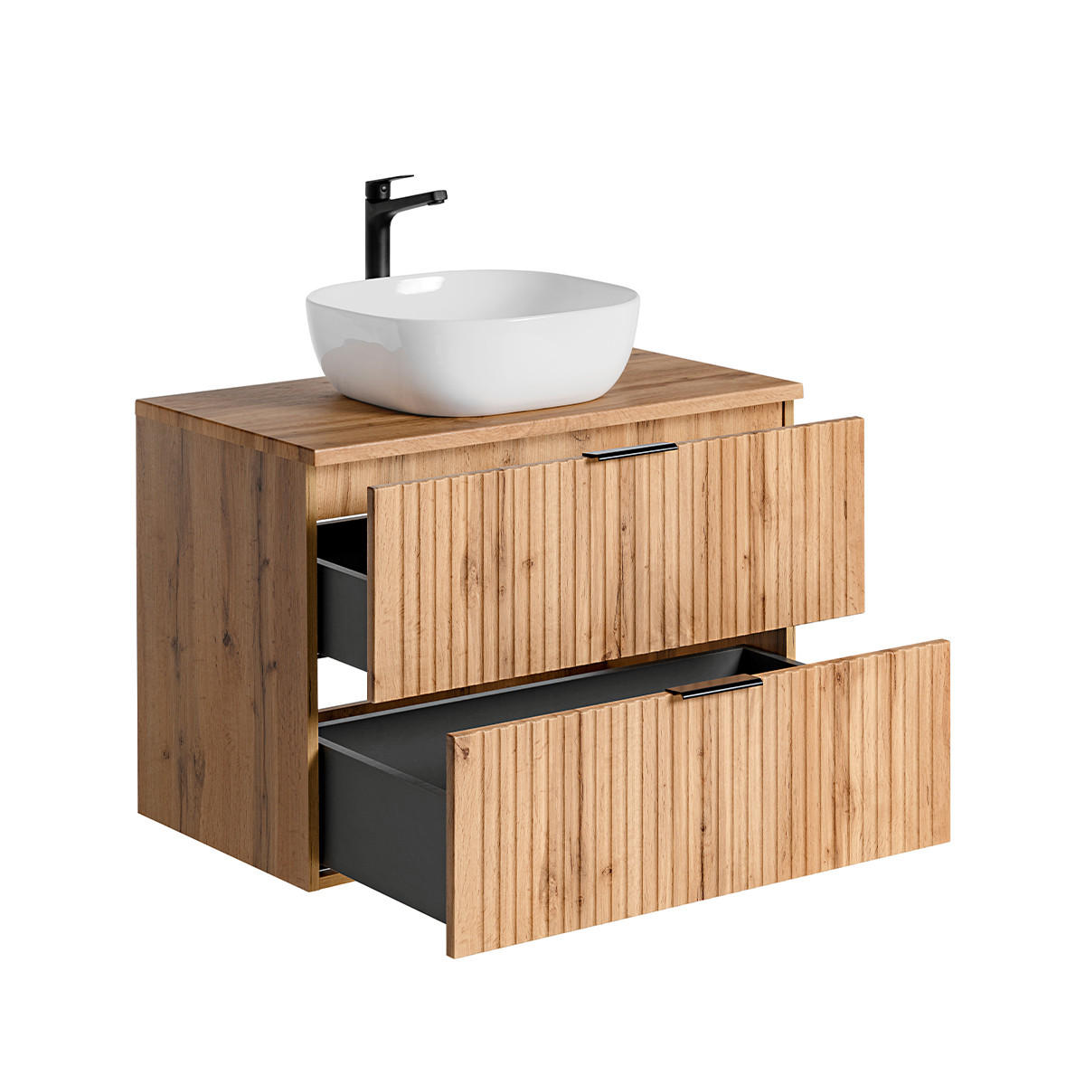 WASCHTISCH 80.6cm Adriel Holz in Eichenoptik - Braun, Holzwerkstoff (80.6/59/46cm) - Petits-meubles