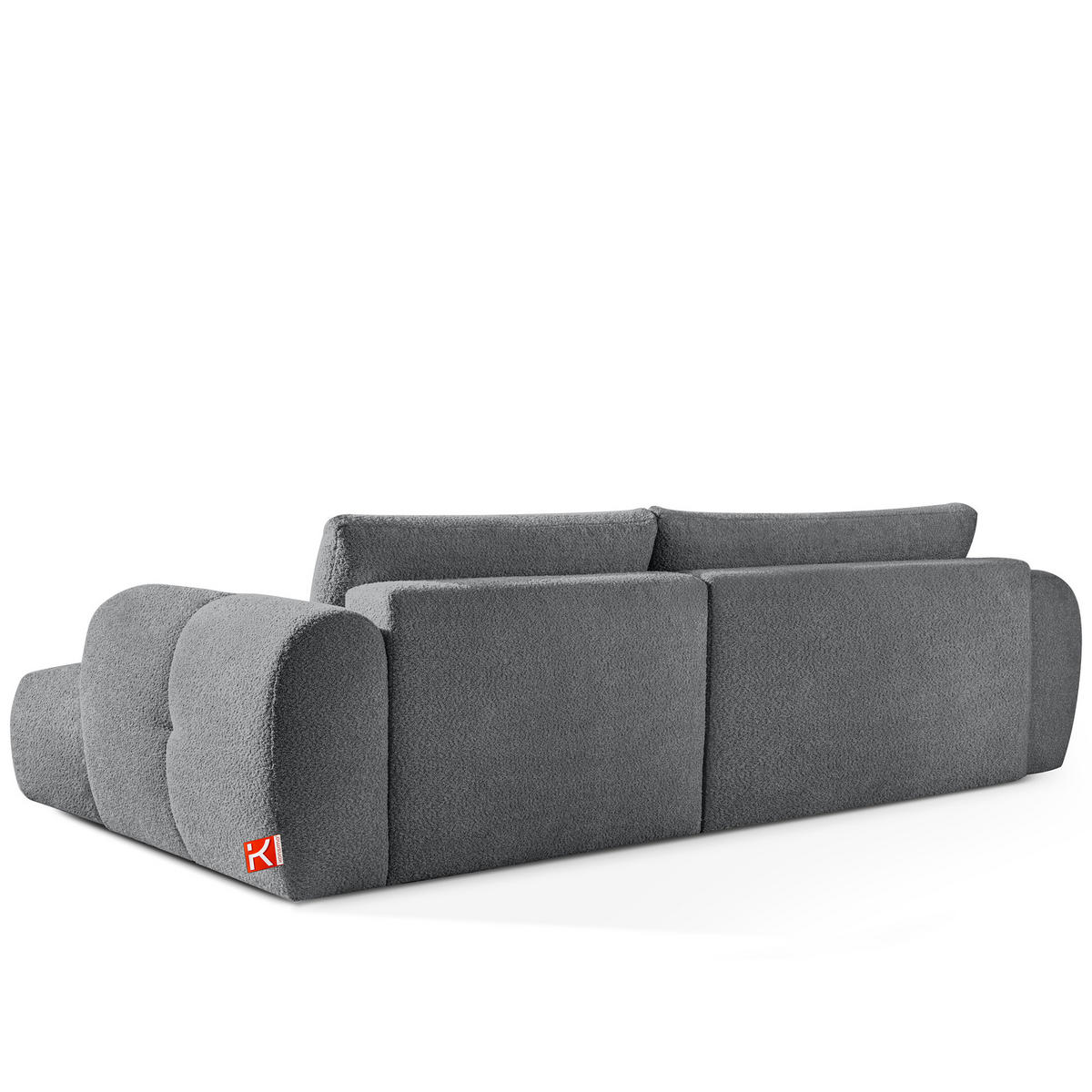 ECKSOFA RECHTS LIRA, Dunkelgrau, Bouclé - Dunkelgrau, Holz/Holzwerkstoff (295/112cm) - KONSIMO®