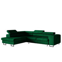 ECKSOFA Flaschengrün NOLA Mit Verstellbaren Kopfstützen Links - Grün, Textil (274/203cm) - Sepro Meble