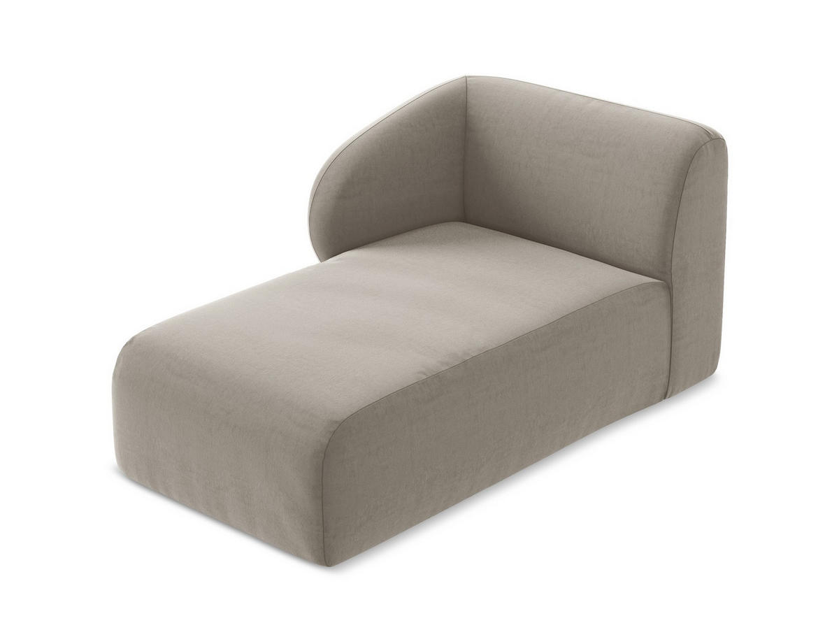 SOFAELEMENT Links Samt Stoff Grau - Taupe/Schwarz, Holzwerkstoff/Kunststoff (91/75/166cm) - Makamii