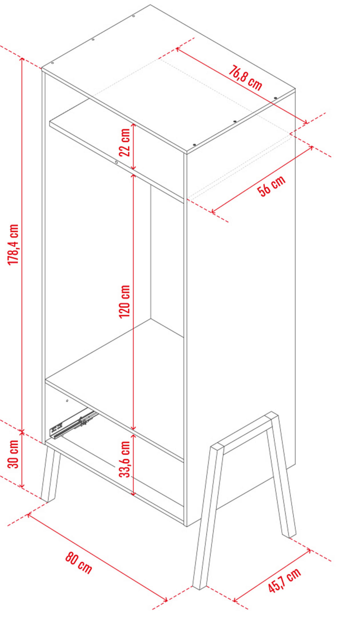KLEIDERSCHRANK SPOT 2-TÜRIG - Weiß, Holzwerkstoff (88/210/60cm)