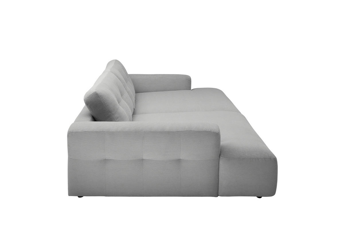 BIG SOFA MIKA Grau Cord - Schwarz/Grau, Kunststoff/Textil (300/86/167cm) - KAWOLA