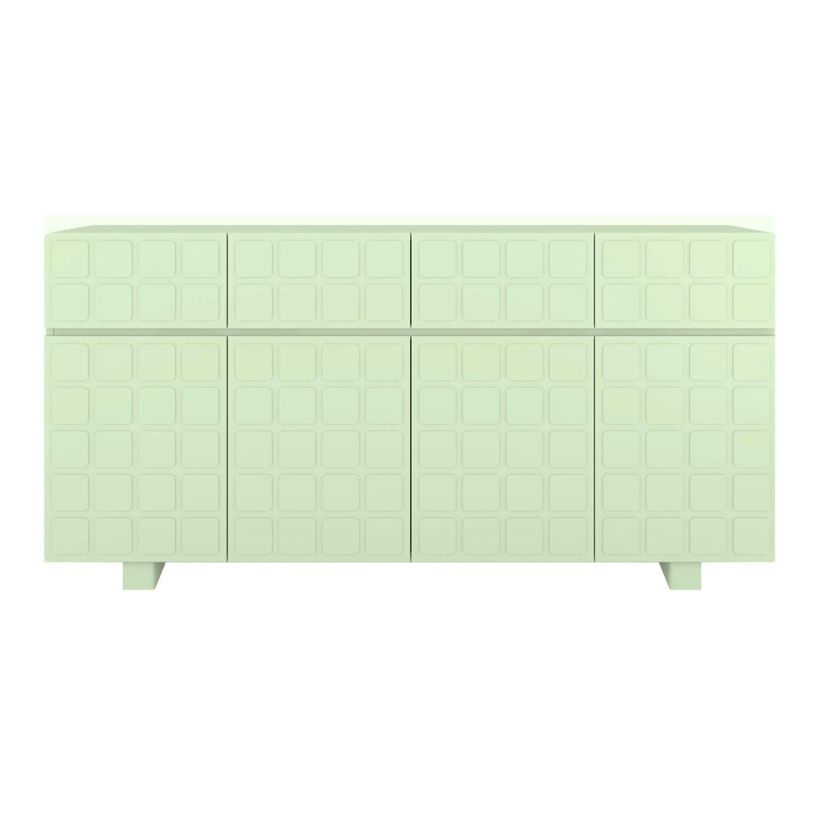 SIDEBOARD Cubo Long, Geometrische 3D Fronten, 169 cm, Grün - Pastellgrün, Holz/Holzwerkstoff (168.9/83.8/41.8cm) - Skandica
