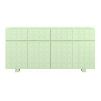 SIDEBOARD Cubo Long, Geometrische 3D Fronten, 169 cm, Grün - Pastellgrün, Holz/Holzwerkstoff (168.9/83.8/41.8cm) - Skandica