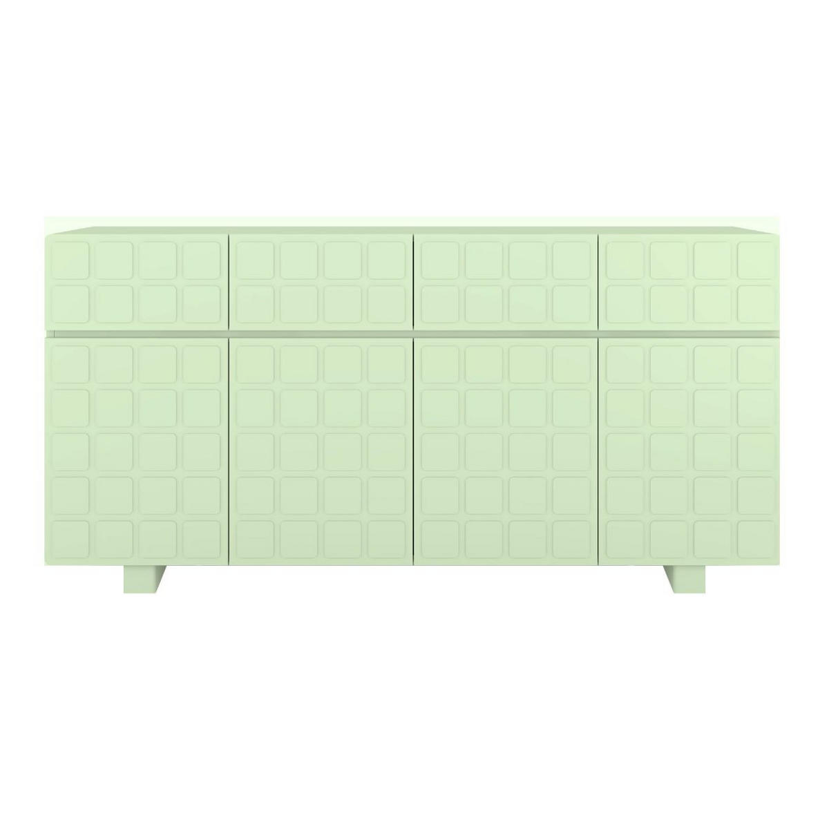 SIDEBOARD Cubo Long, Geometrische 3D Fronten, 169 cm, Grün - Pastellgrün, Holz/Holzwerkstoff (168.9/83.8/41.8cm) - Skandica