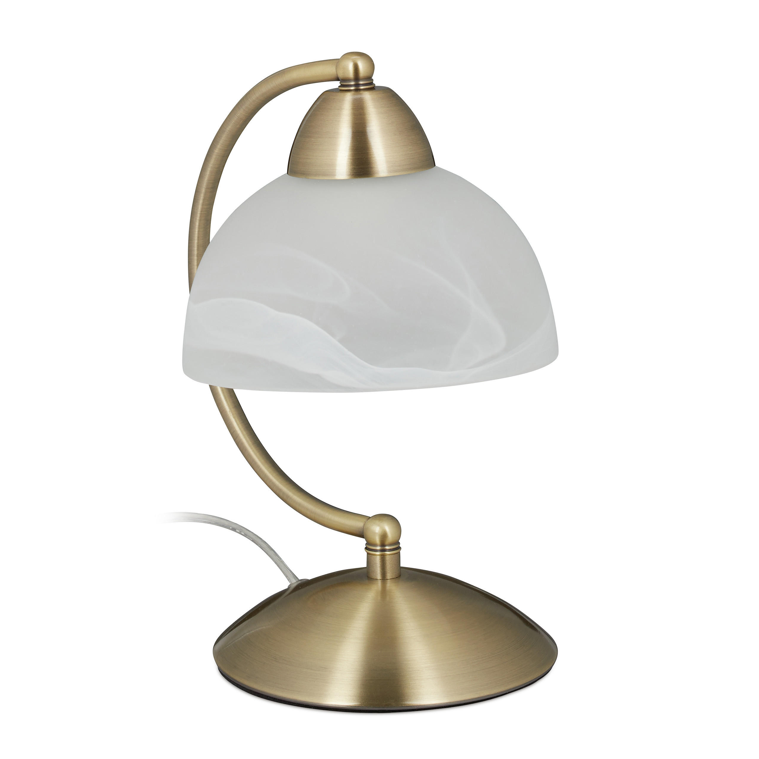 LAMPĂ alamă sticlă albă tactilă dimabilă E14