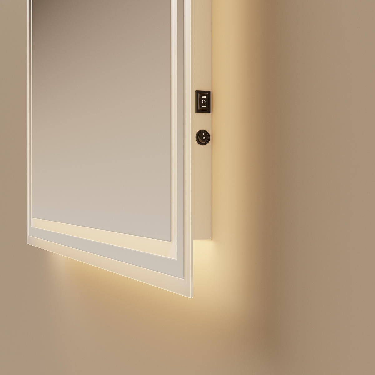 BADSPIEGEL mit Beleuchtung 60/40/3,5 cm - Transparent, Glas (60/40/3.5cm) - EMKE