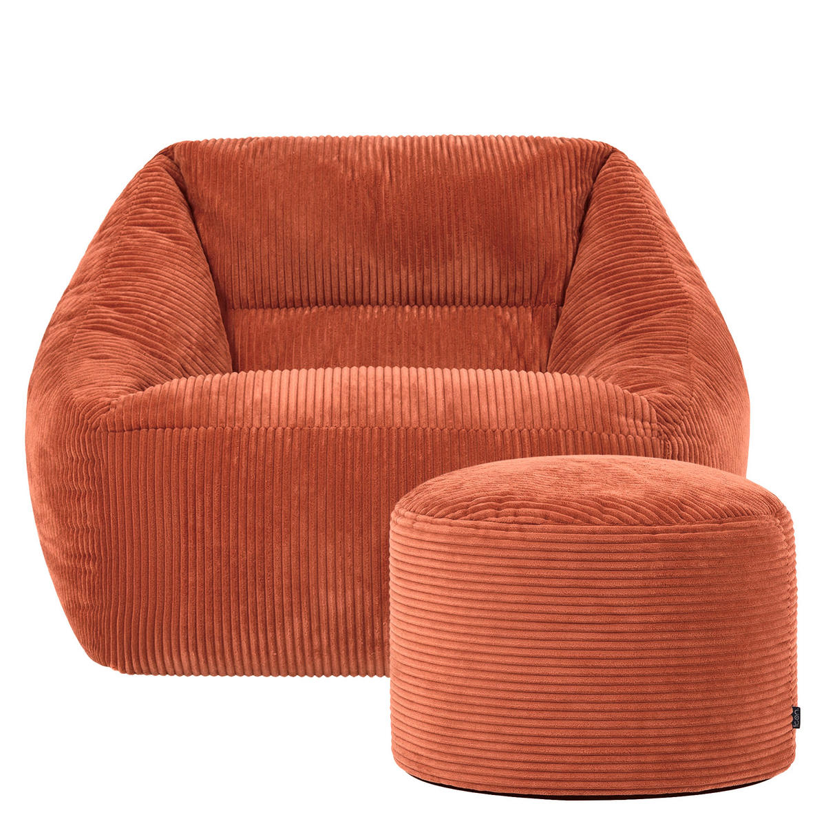 SITZSACK Sessel Natalia mit Sitzpouf - Terracotta, Textil (97/73/84cm) - icon