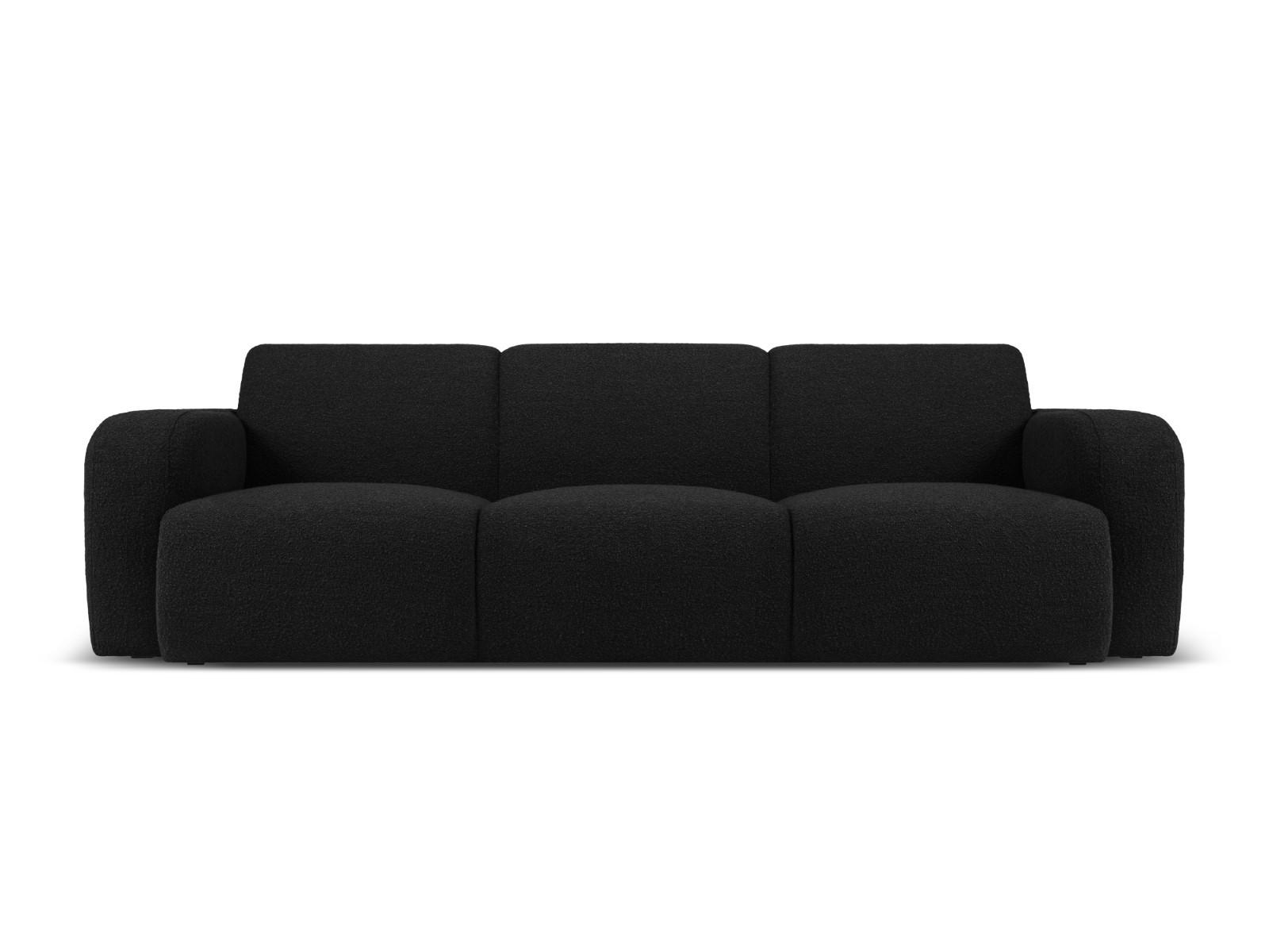 SOFA Molino aus Boucle schwarz 3 Sitzplätze - Schwarz, Textil (95/72/235cm) - Micadoni