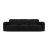 SOFA Molino aus Boucle schwarz 3 Sitzplätze - Schwarz, Textil (95/72/235cm) - Micadoni