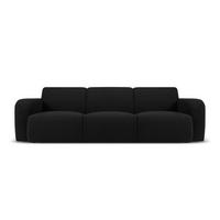 SOFA Molino aus Boucle schwarz 3 Sitzplätze - Schwarz, Textil (95/72/235cm) - Micadoni