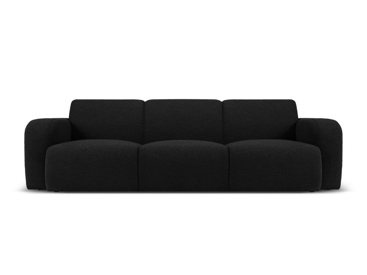SOFA Molino aus Boucle schwarz 3 Sitzplätze - Schwarz, Textil (95/72/235cm) - Micadoni