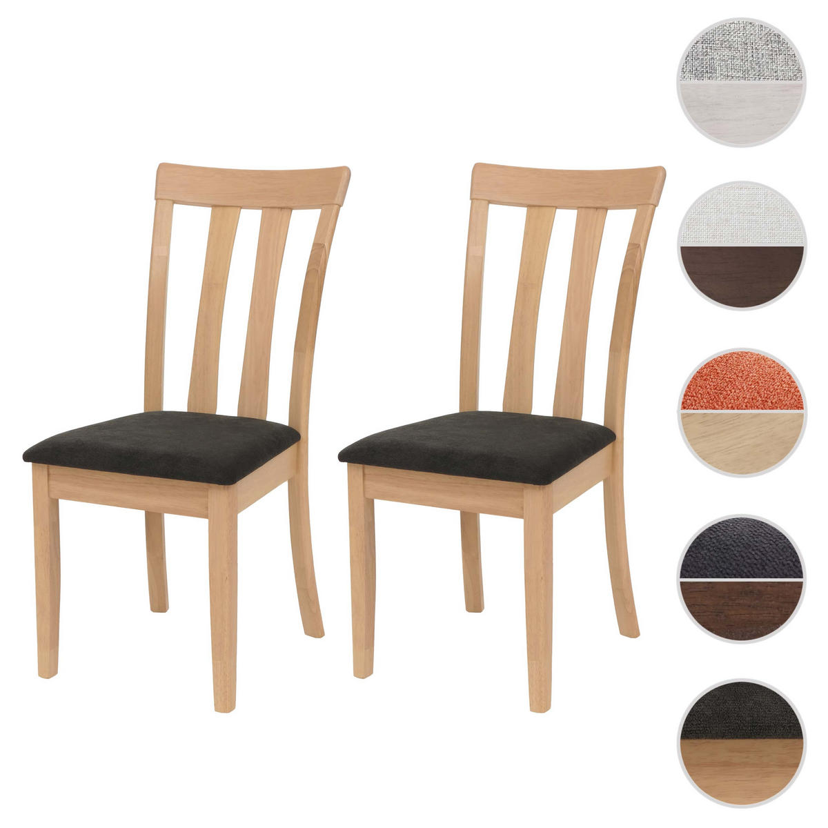 ESSZIMMERSTUHL Schwarz, Braun 2er-Set - Schwarz/Braun, Holz (42/96/58cm) - MCW