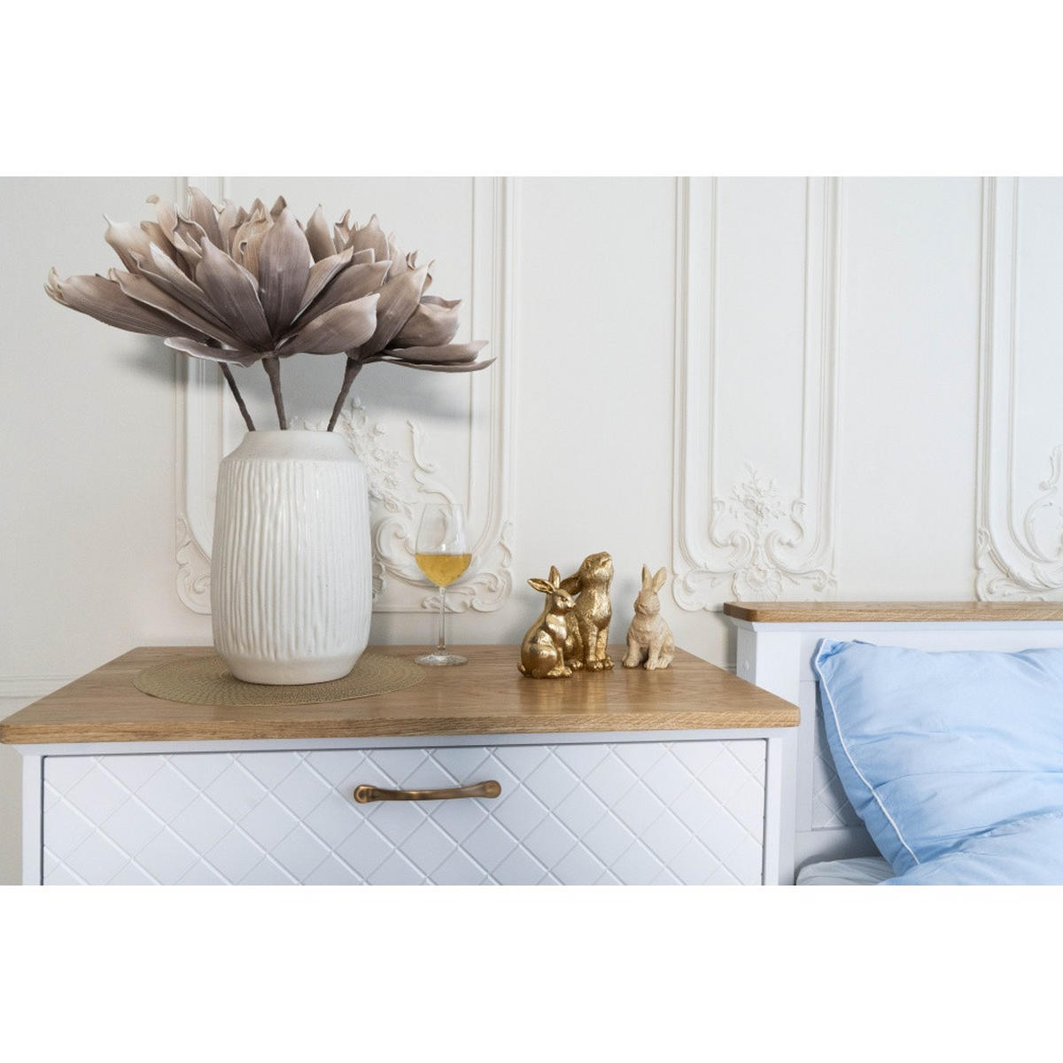 KOMMODE - Weiß/Naturfarben, Holz (90/90/50cm) - MSL wooden furniture