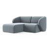 ECKSOFA Links Samt Stoff Blau - Schwarz/Hellblau, Holzwerkstoff/Kunststoff (178/166cm) - Makamii