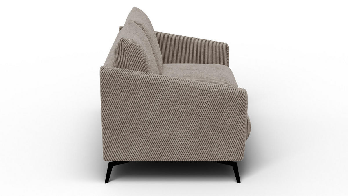 SOFA VILT 2-Sitzer, taupe - Taupe/Schwarz, Holzwerkstoff/Textil (142/89/94cm) - Courtois Laville