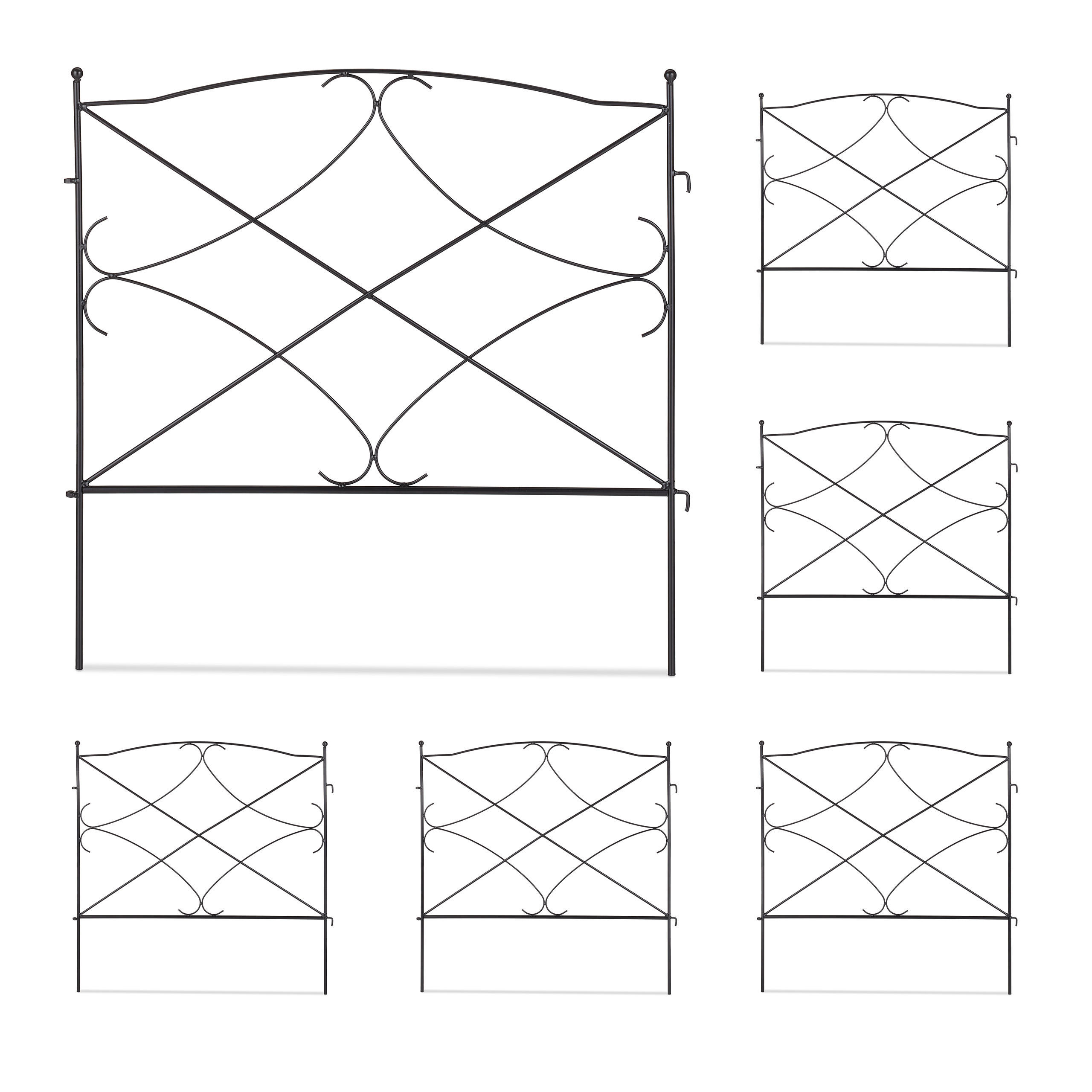 6XOPLOCENÍ postele - černá, kov (59.5/60/1cm) - Relaxdays
