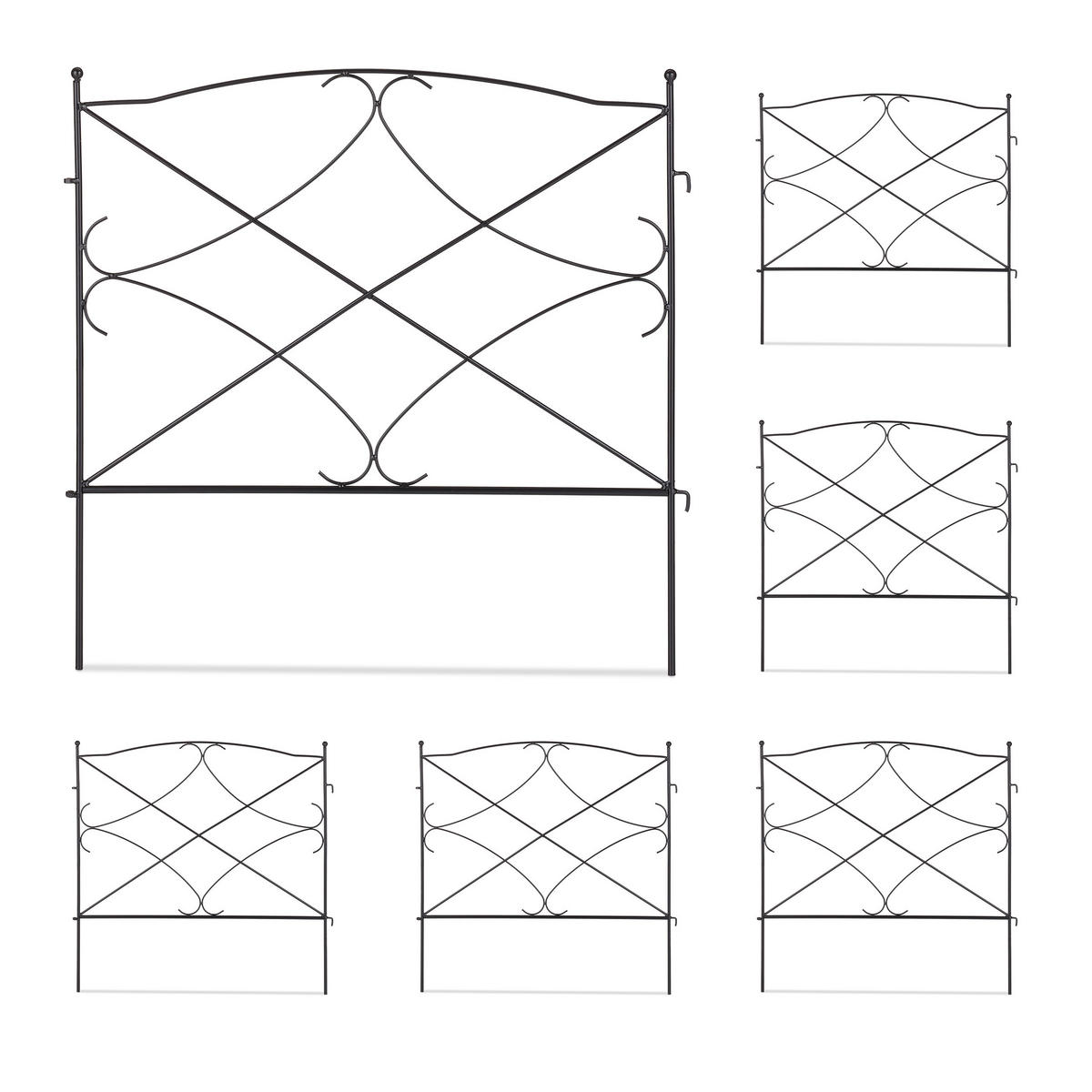 6XOPLOCENÍ postele - černá, kov (59.5/60/1cm) - Relaxdays