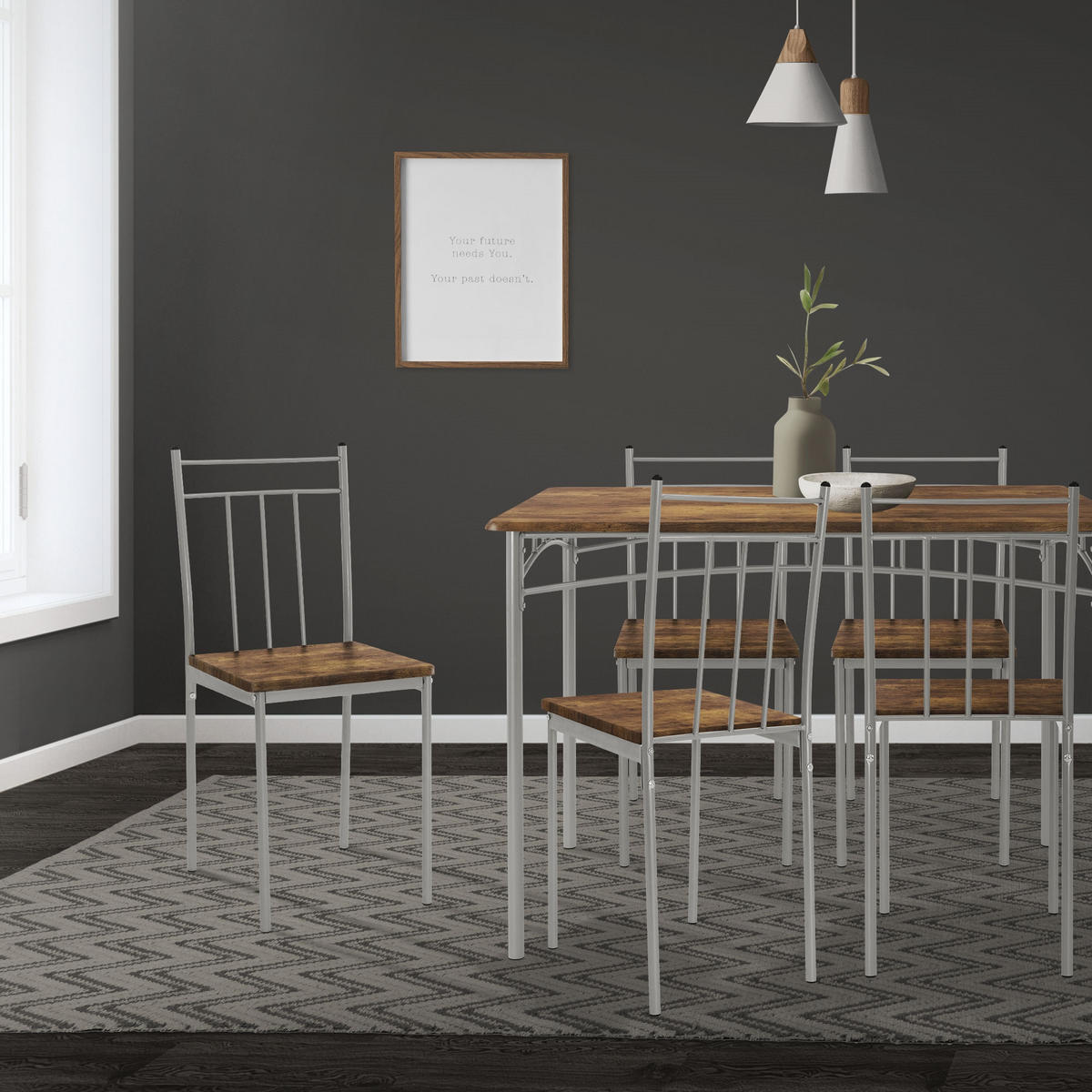 ESSTISCH Set Vintage - Haselnussfarben, Metall (70/82.5/110cm) - ML-DESIGN