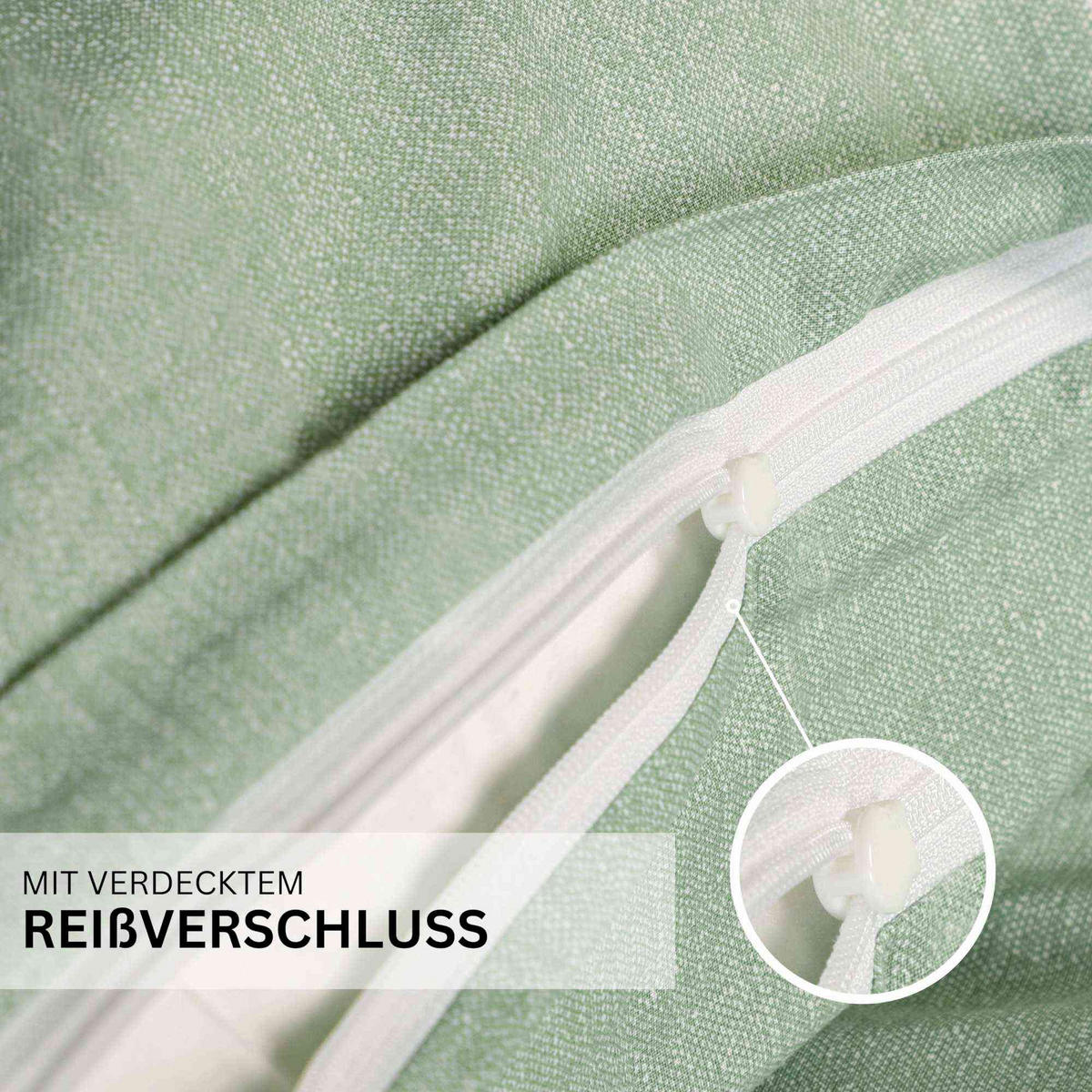 RENFORCE BETTWÄSCHE HARP 2er Set - Grün, Textil (135/200cm) - Esprit