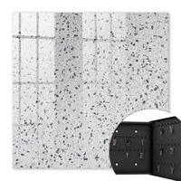 SCHLÜSSELBOX Schwarz 30x30 cm- Türöffnung nach rechts - Terrazzo-Stil - Weiß, Metall (30/30/5cm) - TULUP