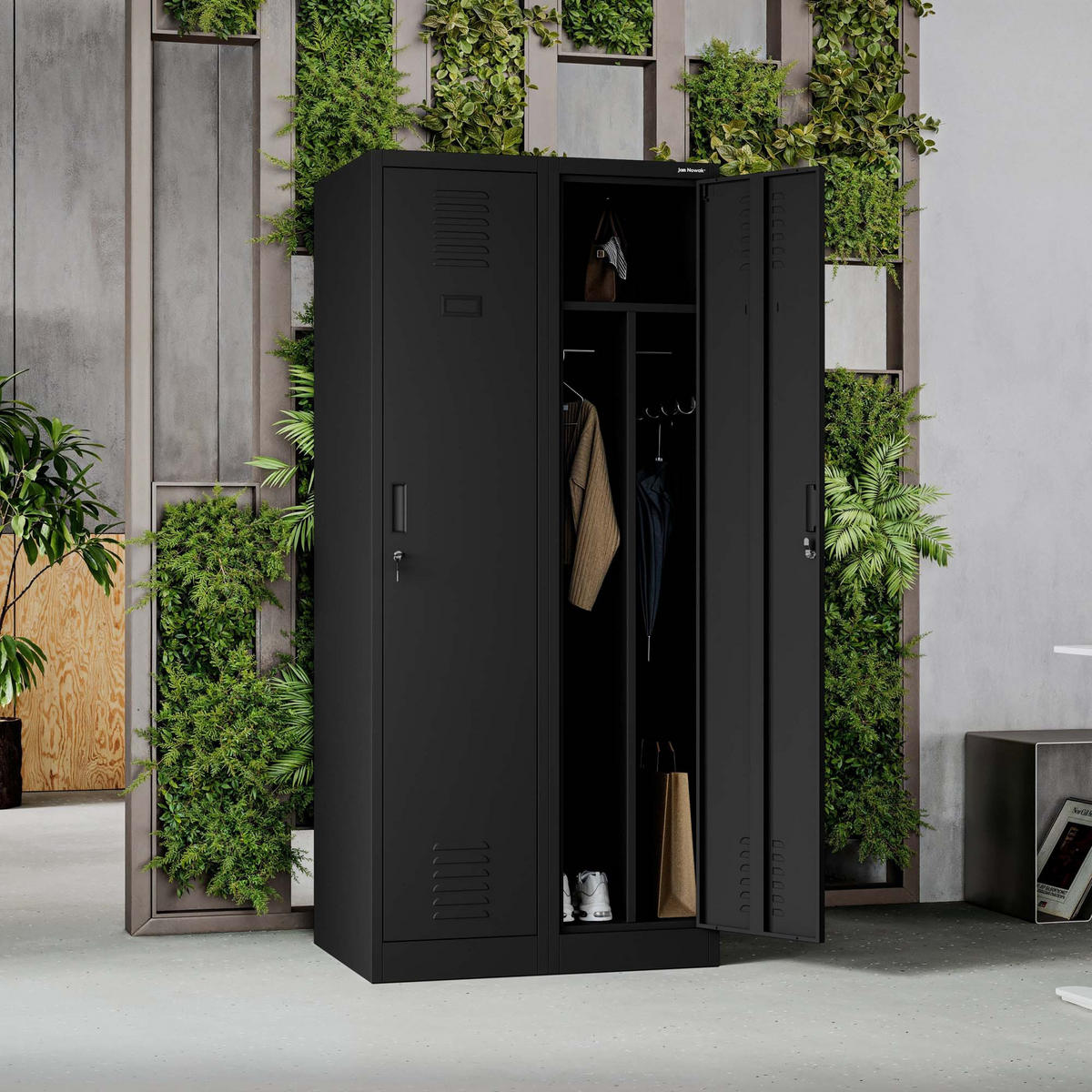 METALL-ARBEITSSCHRANK KACPER D600 - Schwarz, Metall (80/180/60cm)