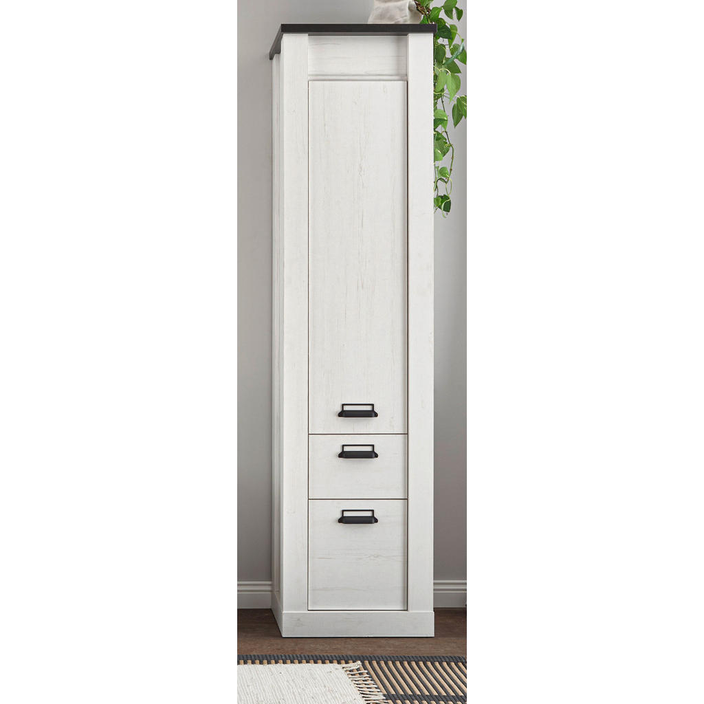 Thumbnail - Furn.Design Schuhschrank, Weiß, Metall, Nachbildung,Pinie, 3 Fächer, 1 Schubladen, Sockel, 51x201x38 cm, FSC 100%, Garde...