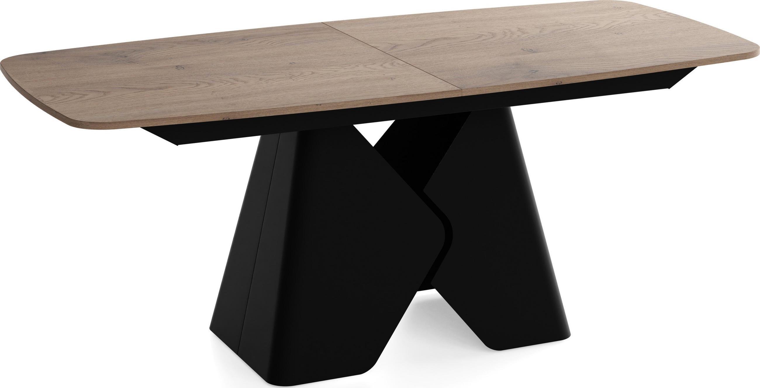 ESSTISCH Vanta rechteckig ausziehbar verlängerbar mit Schwarzem Metallgestell, Eiche Braun 200-290/90/76 cm - Greige/Schwarz, Holzwerkstoff/Metall (90/290/76cm) - WFL GROUP