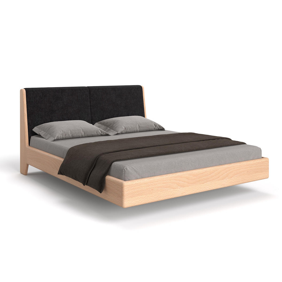MASSIVHOLZBETT Lumo aus Buche 200x220 cm, Storm 99 - Buchefarben/Schwarz, Holz (200/220cm) - Danzz
