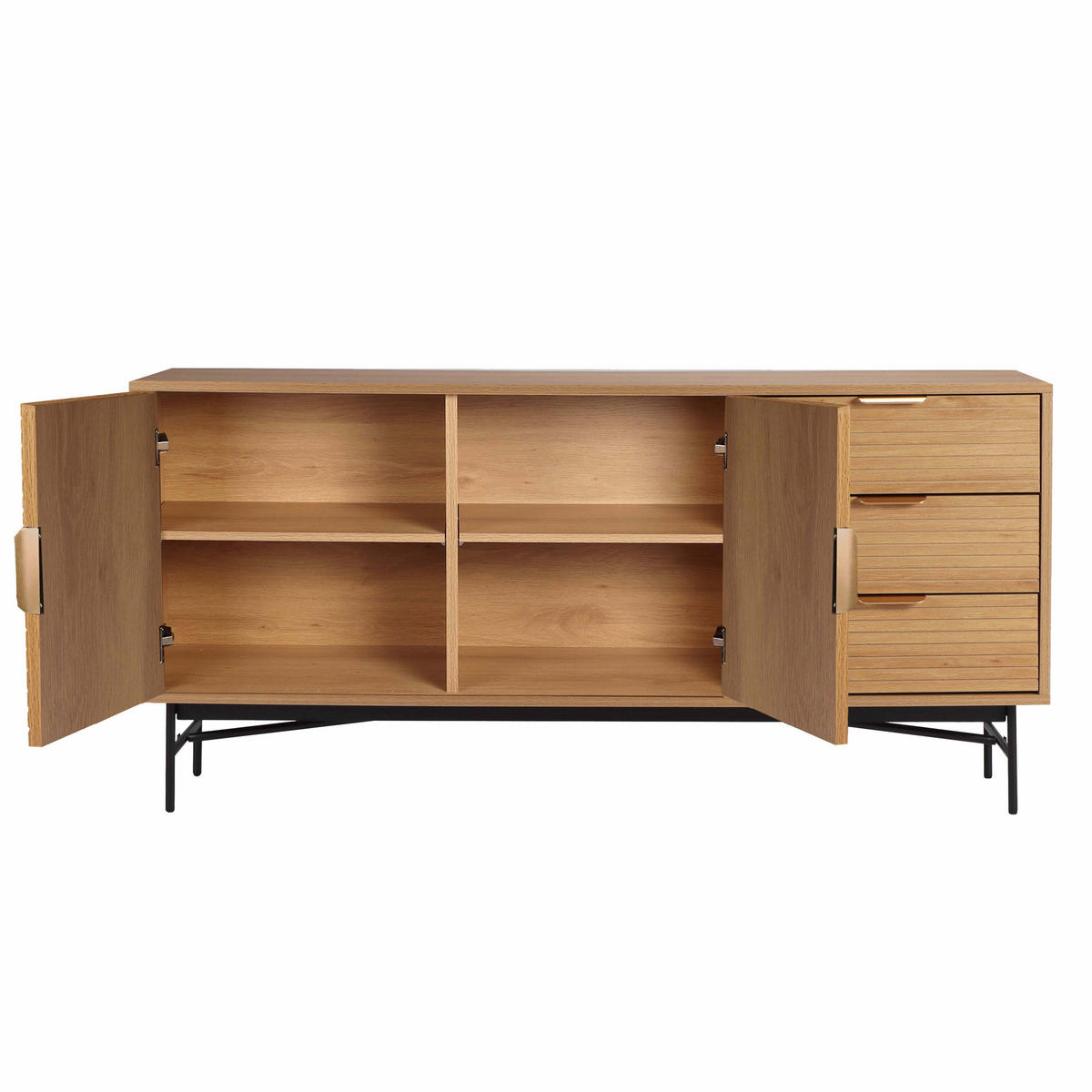 SIDEBOARD, Beigefarbe - Beige, Holz (40/75/160cm) - Oviala