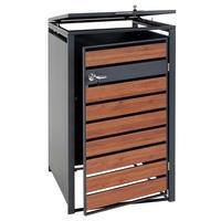 MÜLLTONNENBOX 1er 117x68x80cm Anthrazit Kirsche-Holzoptik Dunkelbraun - Kirschbaumfarben, Metall (68/117/80cm) - PROREGAL