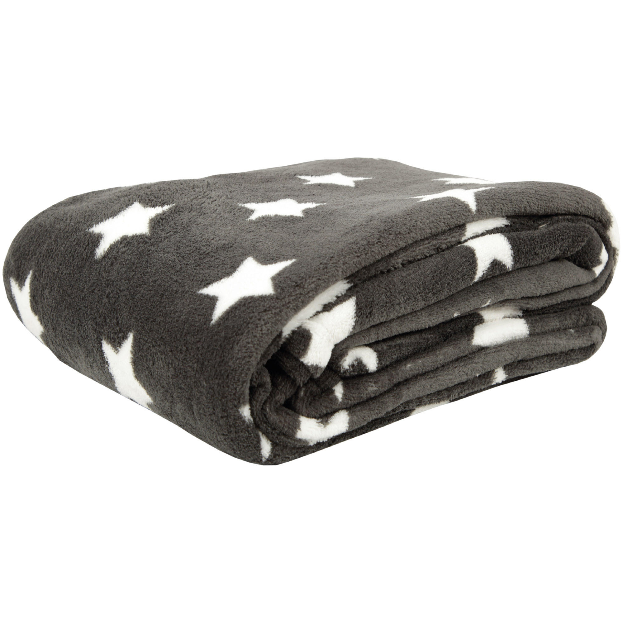 KUSCHELDECKE mit Sternen Anthrazit 180x220 cm - Anthrazit, Textil (220/180cm)