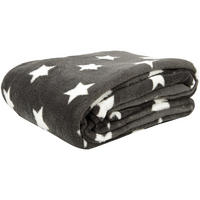 KUSCHELDECKE mit Sternen Anthrazit 180x220 cm - Anthrazit, Textil (220/180cm)