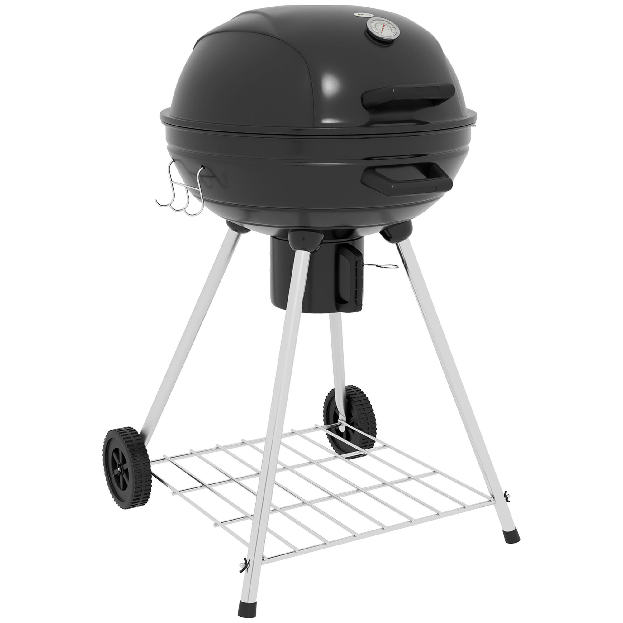 KUGELGRILL - Schwarz, Metall (55/89/65cm) - Outsunny