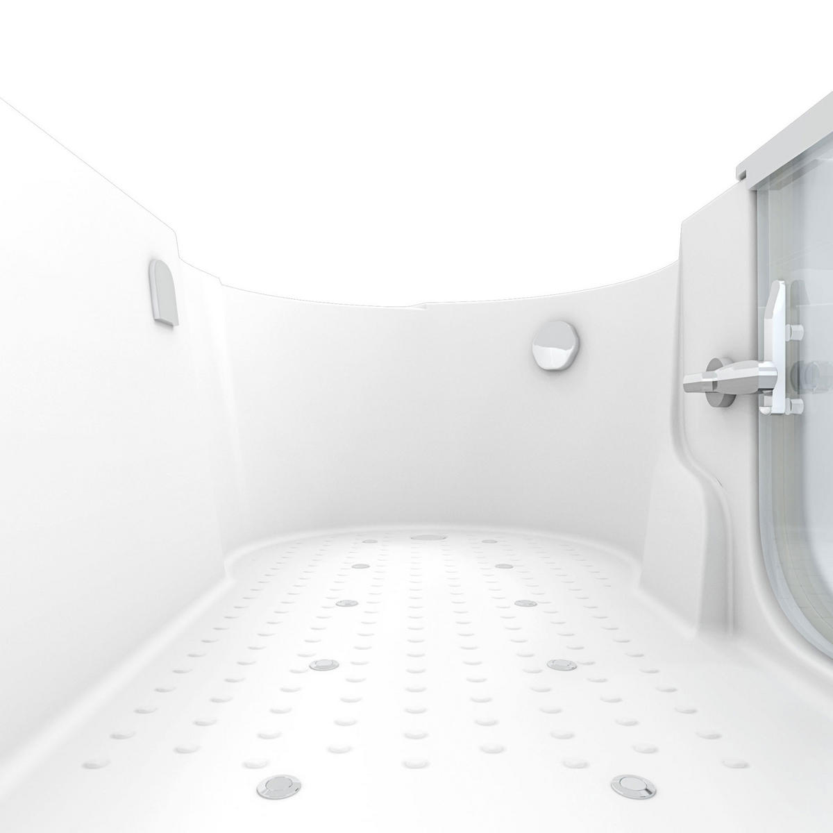 SENIORENWANNE S12-AIR-L Weiß - Weiß, Glas/Kunststoff (85/60/170cm) - AcquaVapore by Sandra Jentho