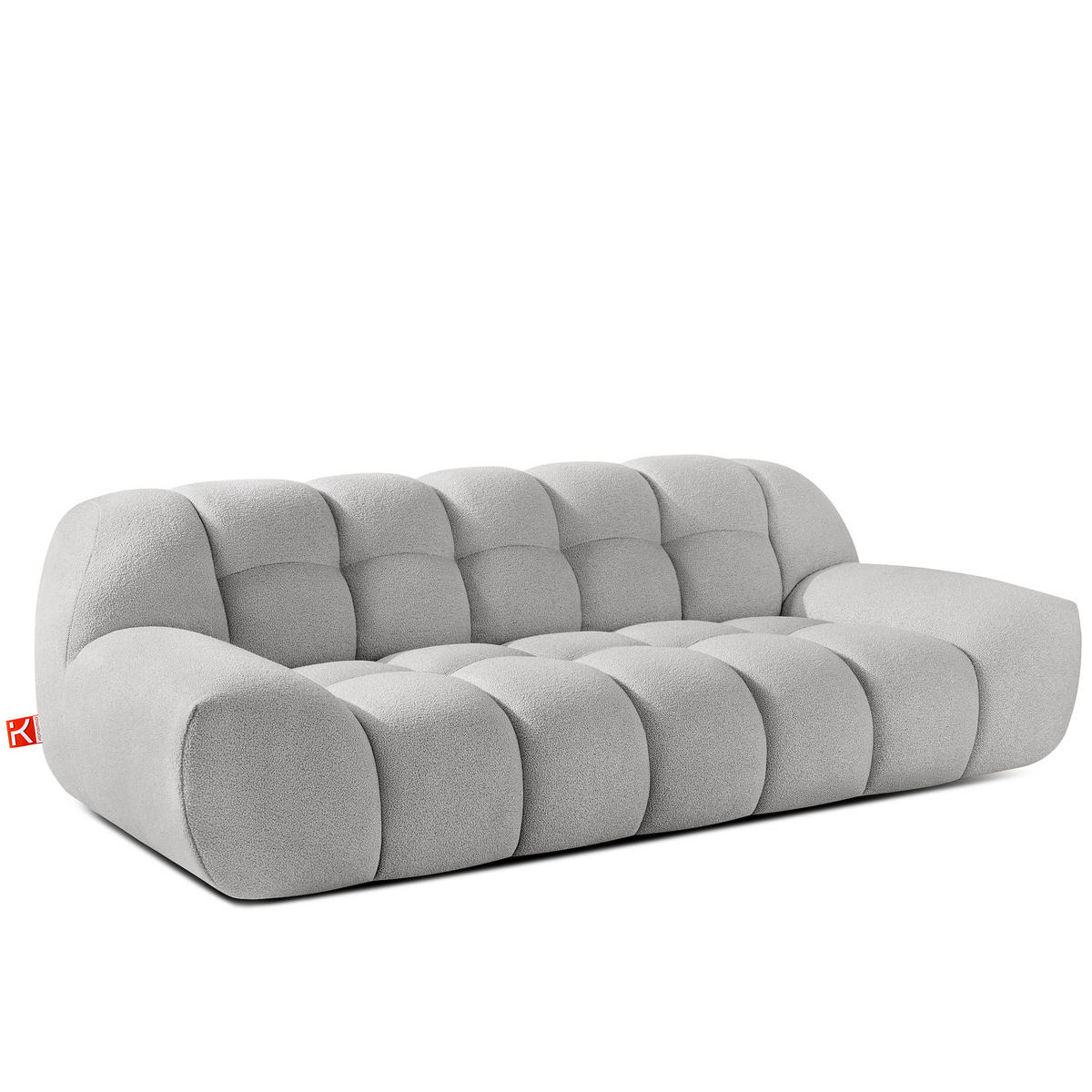 SITZGARNITUR VENA Bouclé, Hellgrau - Hellgrau, Holz/Textil (65/38/65cm) - KONSIMO®