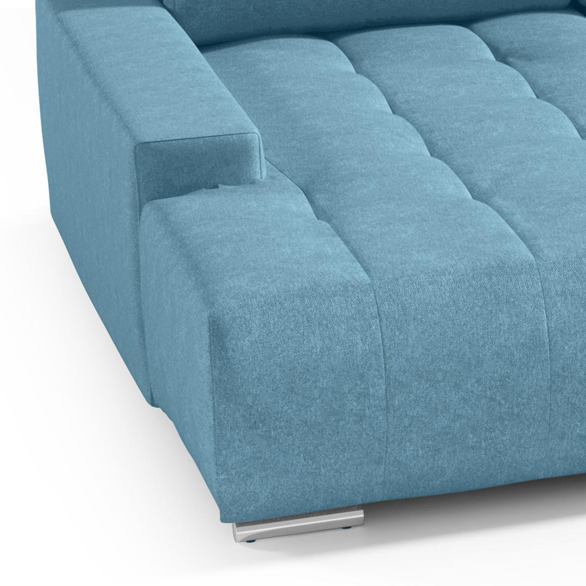 PANORAMASOFA Jonas 5 Sitzplätze Blau - Blau, Holzwerkstoff (350/85/185cm) - Petits-meubles