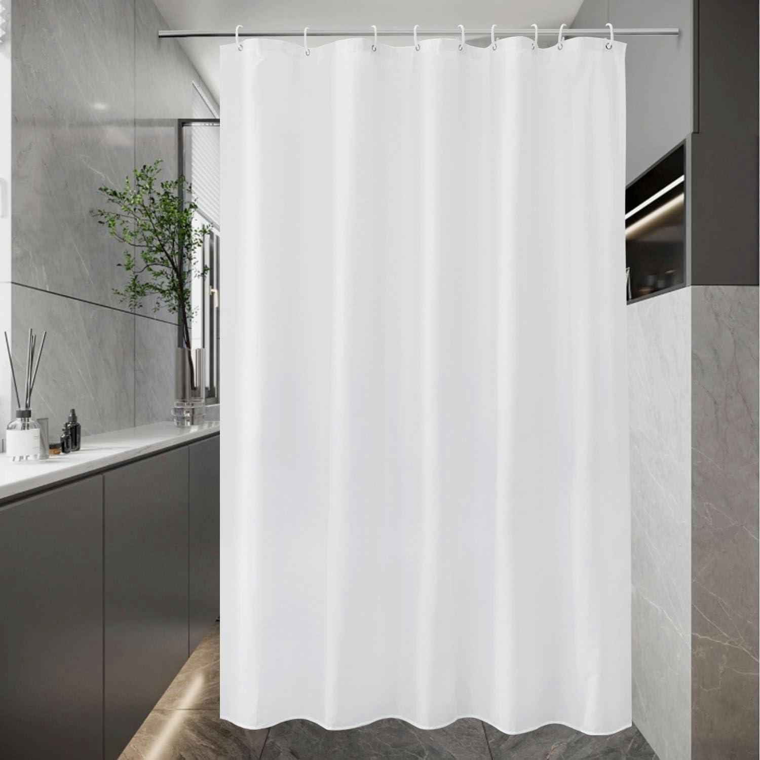 DUSCHVORHANG Weiß 140 x 200 cm Textil Wasserdicht Schnell Trocknend - Weiß, Textil (140/200cm)