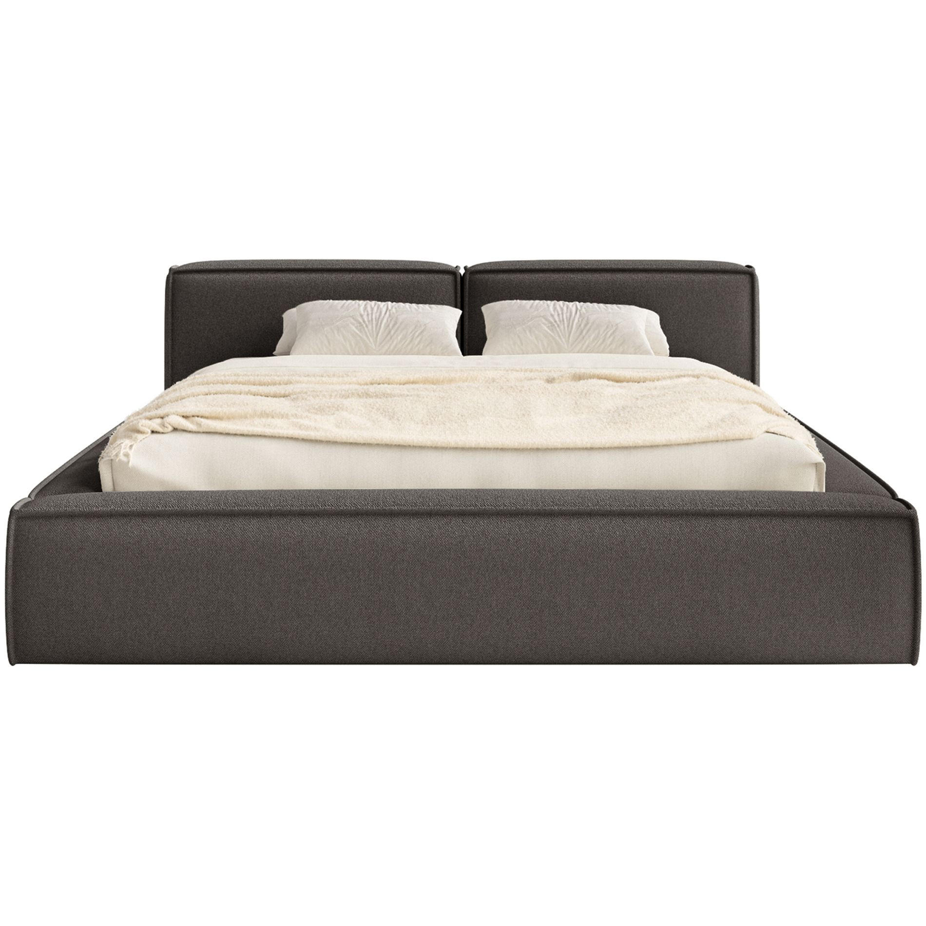 POLSTERBETT Tilves Slim Grafitgrau 180x200 cm - Schwarz/Graphitfarben, Kunststoff/Textil (180/200cm) - Selsey