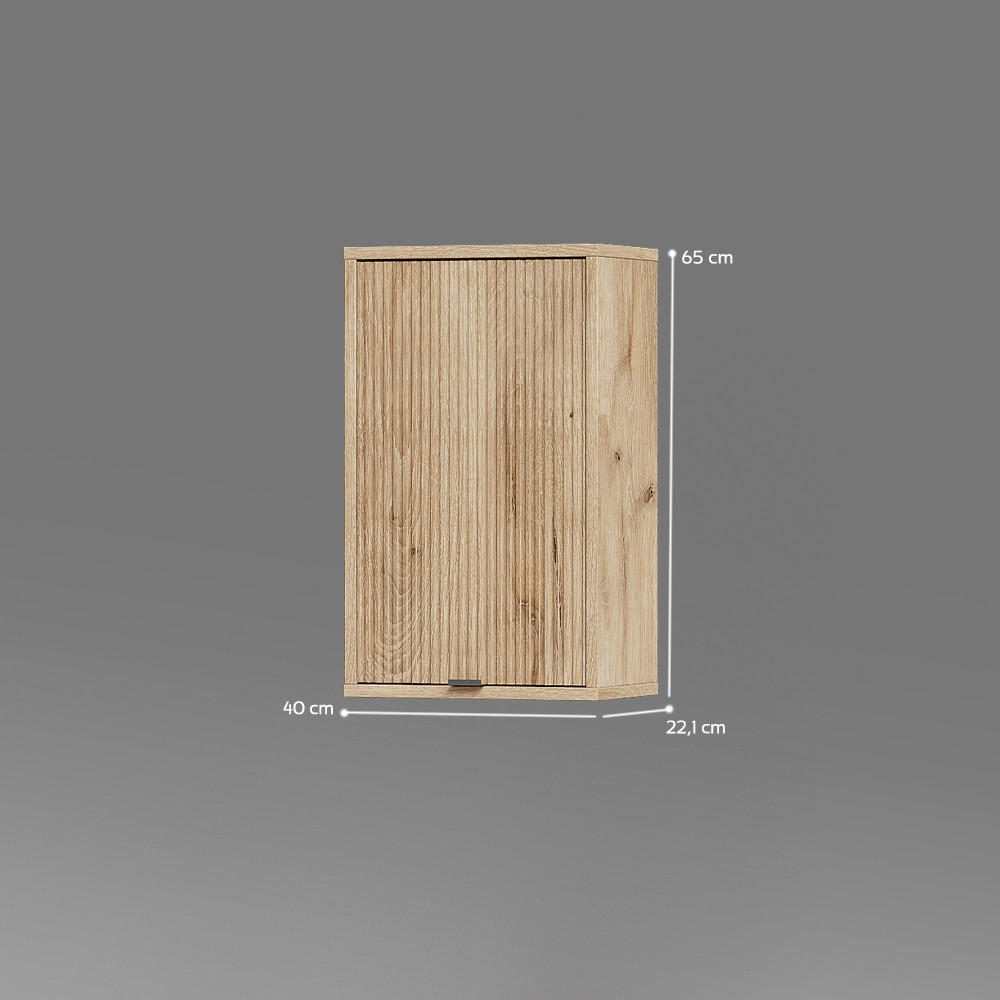 Thumbnail - Livinity® Badschrank, Eiche, Holzwerkstoff, 3 Fächer, Rechteckig, 40x65x22.1 cm, Badezimmer, Badezimmerschränke, Hängesc...