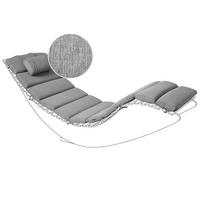 LIEGENAUFLAGE Grau meliert 60/180 cm Brescia Premium - Grau, Textil (180/5/60cm) - Beliani