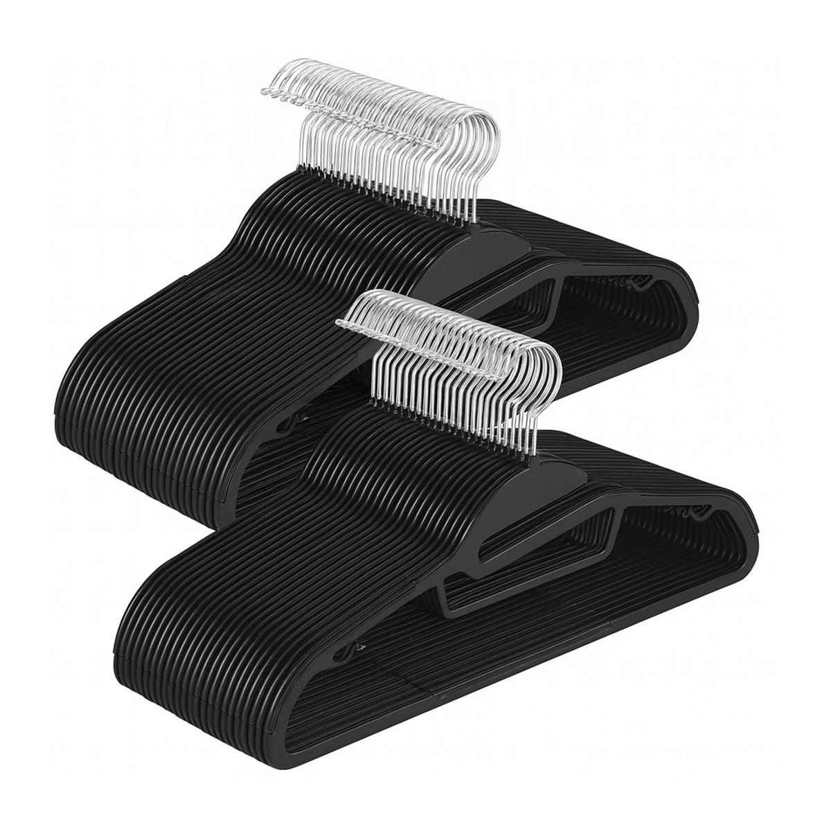 VEŠIAK na šaty - čierna, kov/plast (0.5cm) - Relaxdays