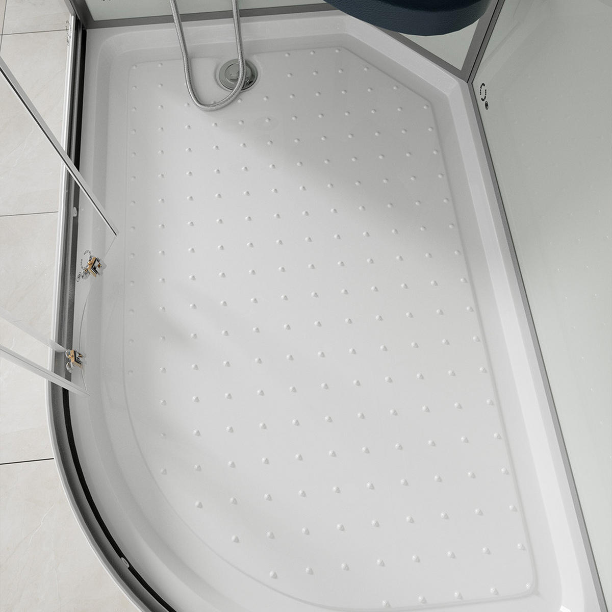 DAMPFDUSCHE WHITE PEARL - Weiß, 120 x 80 cm Rechts - Weiß, Glas (80cm) - Home Deluxe
