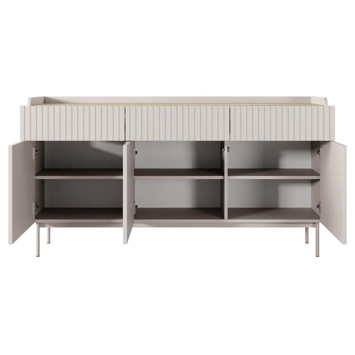 SIDEBOARD Liwelo Greige 153 cm - Taupe, Holzwerkstoff/Metall (153/82.2/38cm) - Selsey