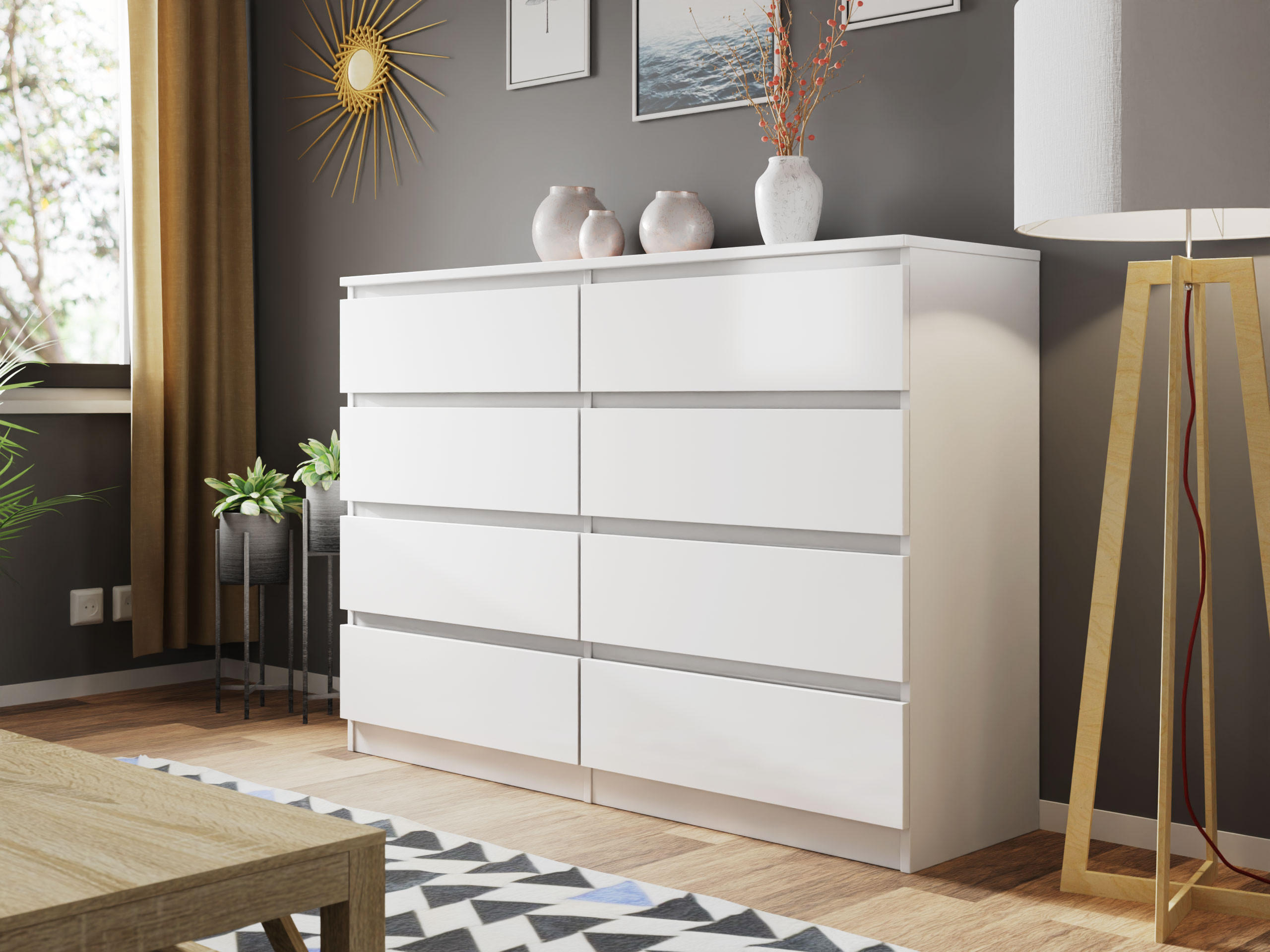 KOMMODE Malwa M8 - Weiß, Holzwerkstoff (138/100/40cm) - MIRJAN24