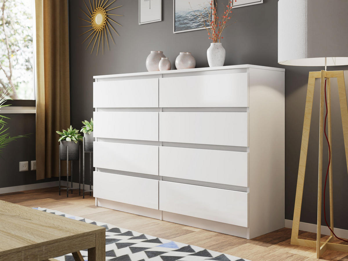 KOMMODE Malwa M8 - Weiß, Holzwerkstoff (138/100/40cm) - MIRJAN24