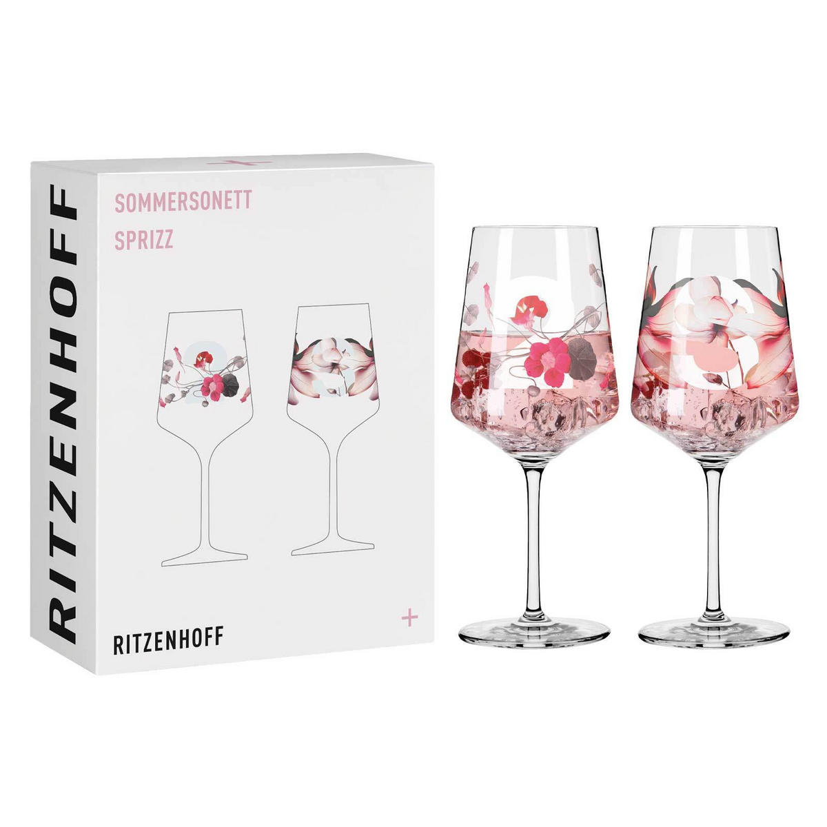 APERITIFGLÄSER BLUMEN UND ZAHLEN Sommersonett transparent 544 ml 2er Set - Transparent, Glas (0.544L) - Ritzenhoff