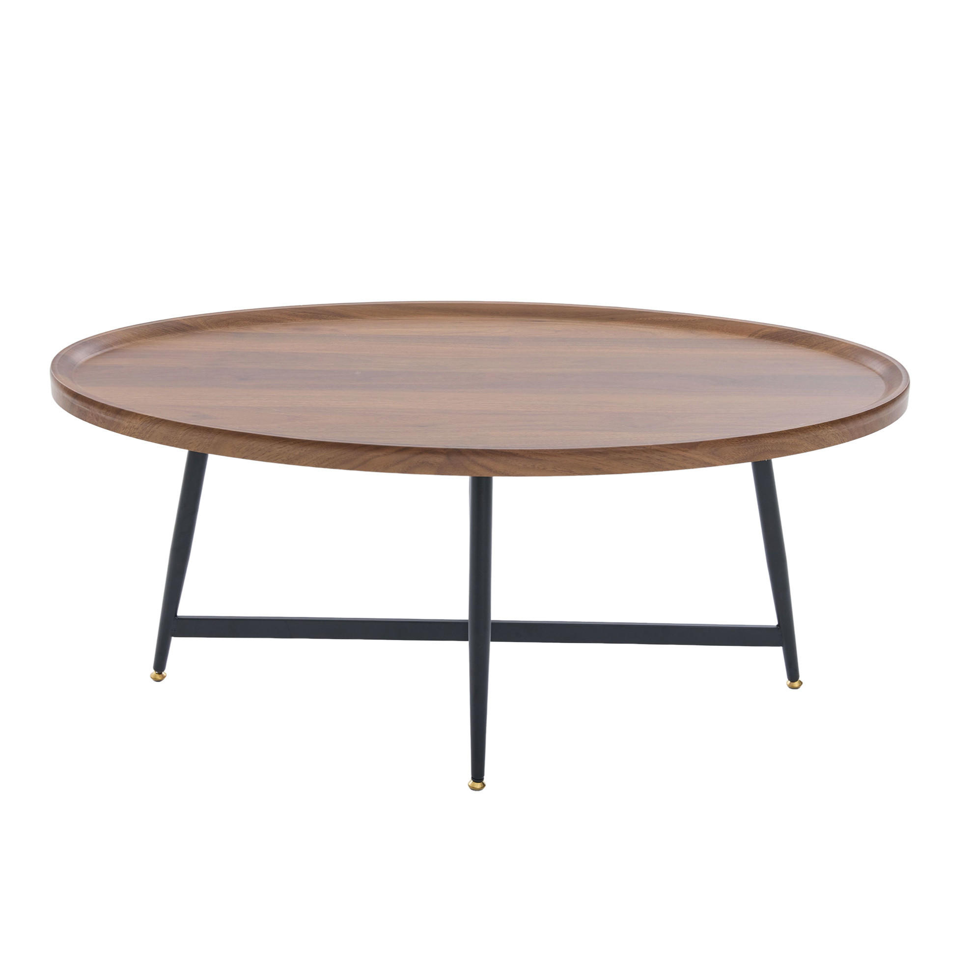 COUCHTISCH aus MDF 110x55x45 cm in Braun mit Metallgestell - Braun, Holzwerkstoff (55/110/45cm) - Modfu
